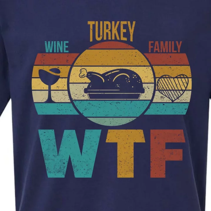 Wtf Wine Turkey Family Gift Happy Thanksgiving 2020 Funny Gift Cool Gift Sueded Cloud Jersey T-Shirt