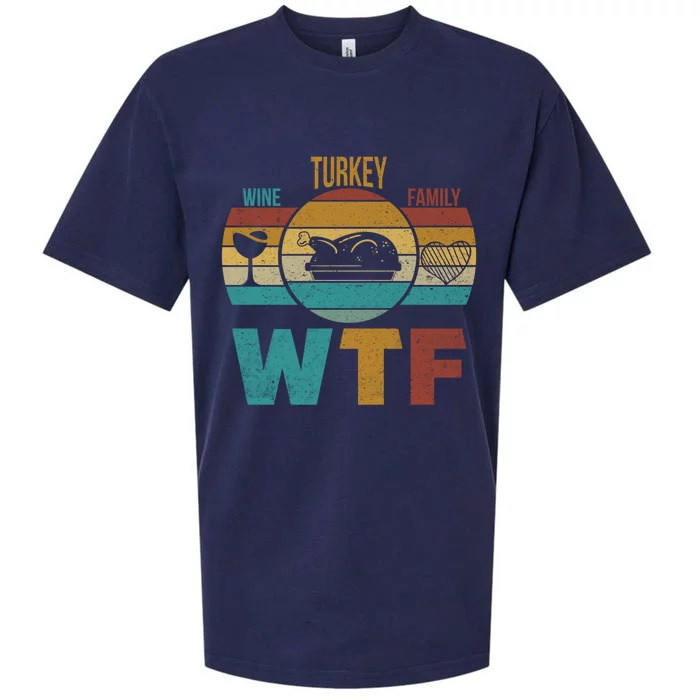 Wtf Wine Turkey Family Gift Happy Thanksgiving 2020 Funny Gift Cool Gift Sueded Cloud Jersey T-Shirt