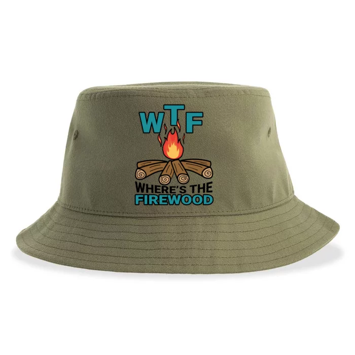 Wtf WhereS The Firewood Bonfire Campfire Camping Gift Sustainable Bucket Hat