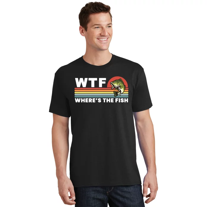 WTF Where's The Fish Funny Fisherman T-Shirt