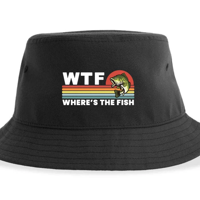 WTF Where's The Fish Funny Fisherman Sustainable Bucket Hat