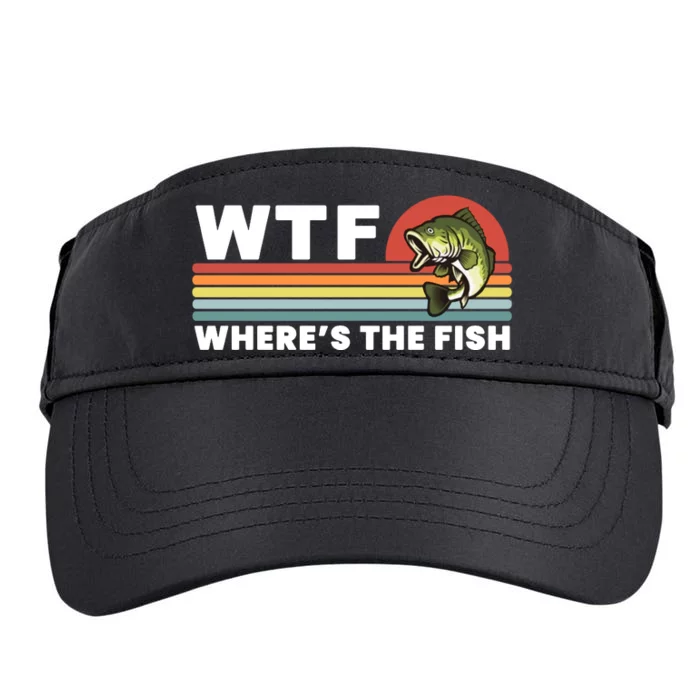 WTF Where's The Fish Funny Fisherman Adult Drive Performance Visor