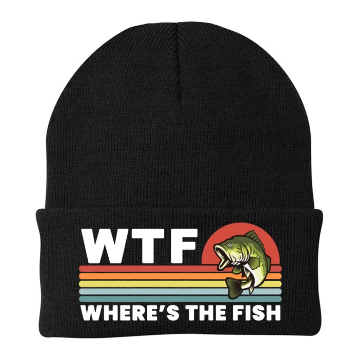 WTF Where's The Fish Funny Fisherman Knit Cap Winter Beanie