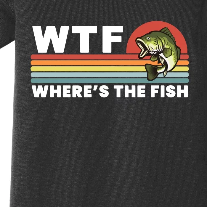 WTF Where's The Fish Funny Fisherman Baby Bodysuit