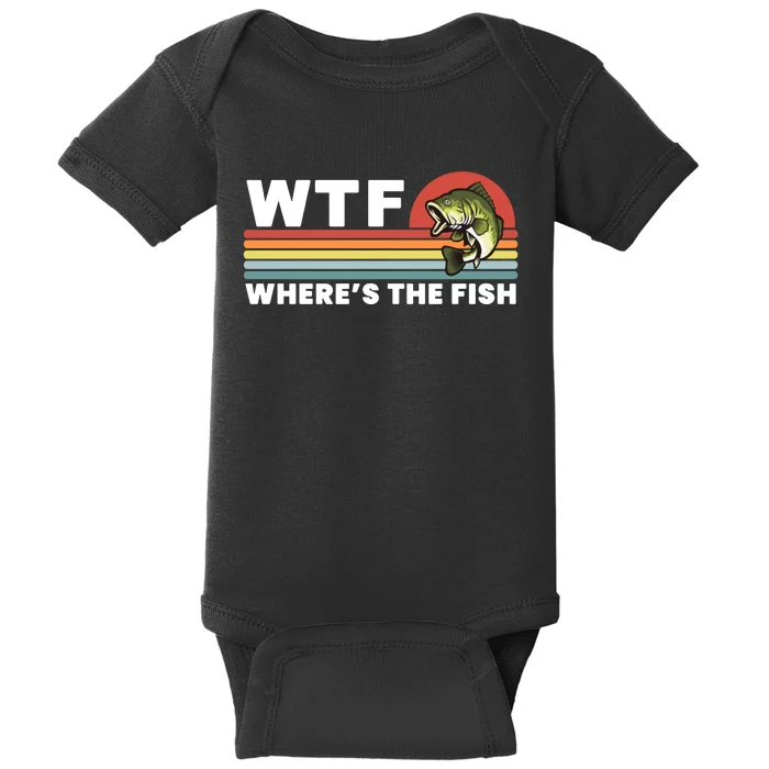 WTF Where's The Fish Funny Fisherman Baby Bodysuit