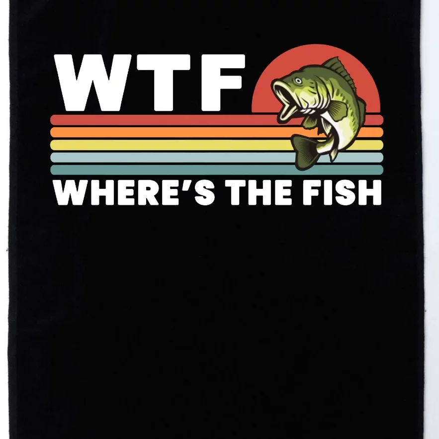 WTF Where's The Fish Funny Fisherman Platinum Collection Golf Towel