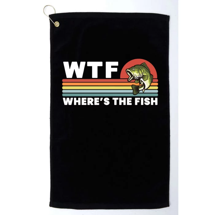 WTF Where's The Fish Funny Fisherman Platinum Collection Golf Towel