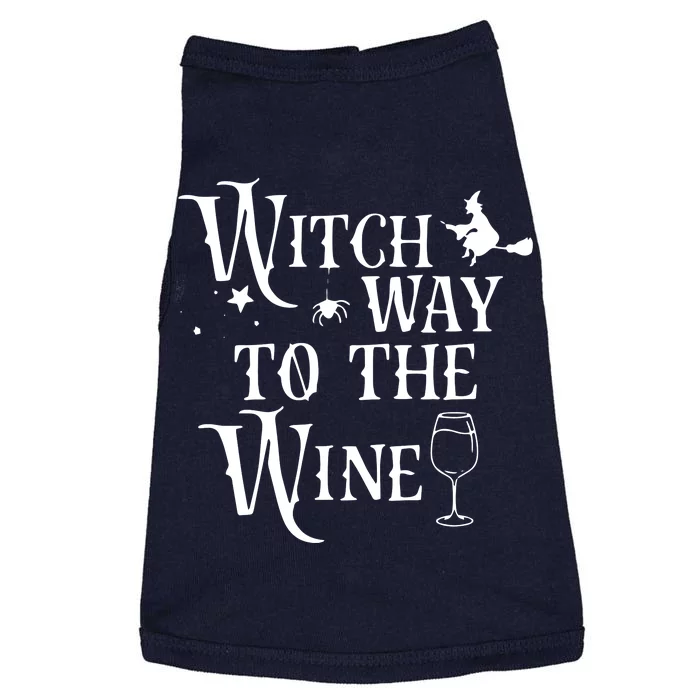 Witch Way To The Wine Funny Halloween Costume Doggie Tank