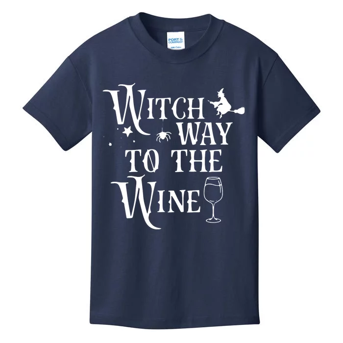 Witch Way To The Wine Funny Halloween Costume Kids T-Shirt