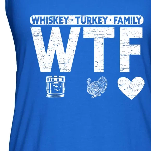 Wtf Whiskey Turkey Family Bourbon Lovers Whiskey Gift Ladies Essential Flowy Tank