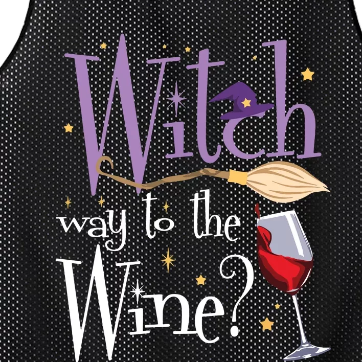 Witch Way To The Wine Halloween Drinking For Wiccan Witches Mesh Reversible Basketball Jersey Tank