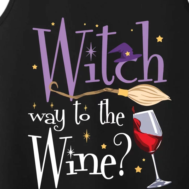 Witch Way To The Wine Halloween Drinking For Wiccan Witches Performance Tank