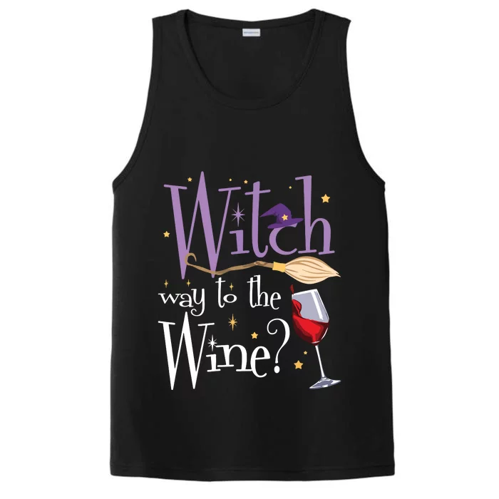 Witch Way To The Wine Halloween Drinking For Wiccan Witches Performance Tank