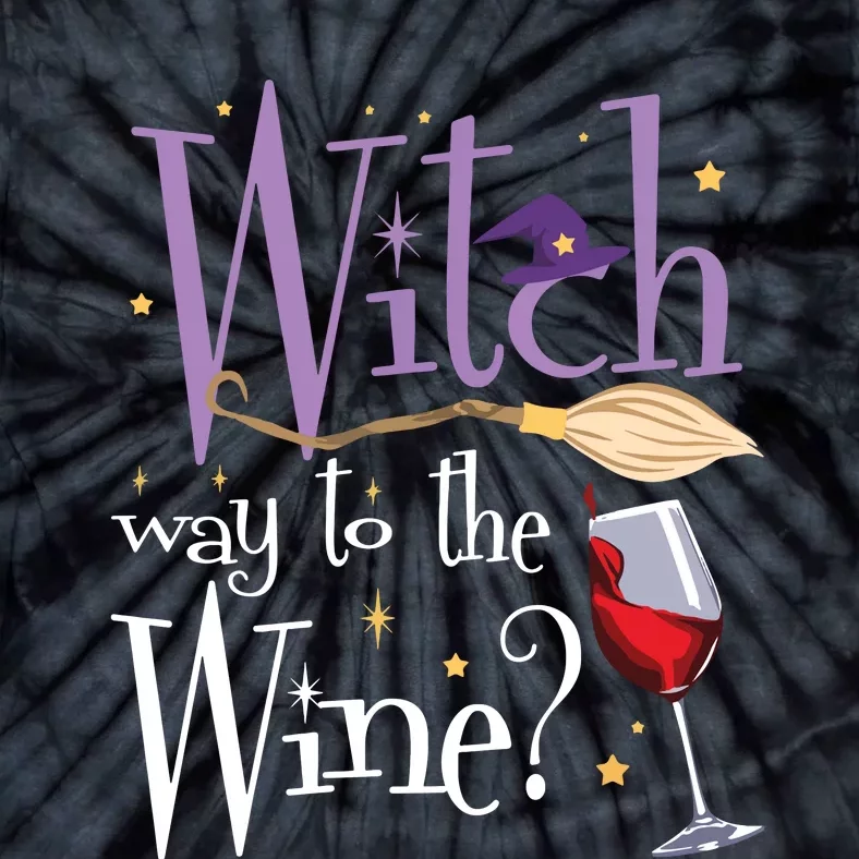 Witch Way To The Wine Halloween Drinking For Wiccan Witches Tie-Dye T-Shirt