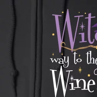 Witch Way To The Wine Halloween Drinking For Wiccan Witches Full Zip Hoodie