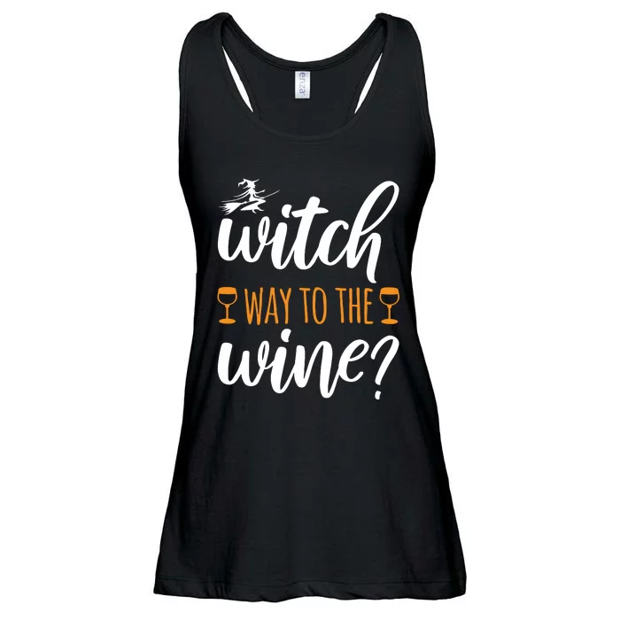 Witch Way To The Wine Halloween Funny Ladies Essential Flowy Tank