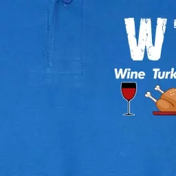 Wtf Wine Turkey Family Football Thanksgiving Party Gift Softstyle Adult Sport Polo