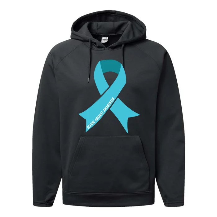 We Wear Teal Ribbon Sexual Assault Awareness Performance Fleece Hoodie