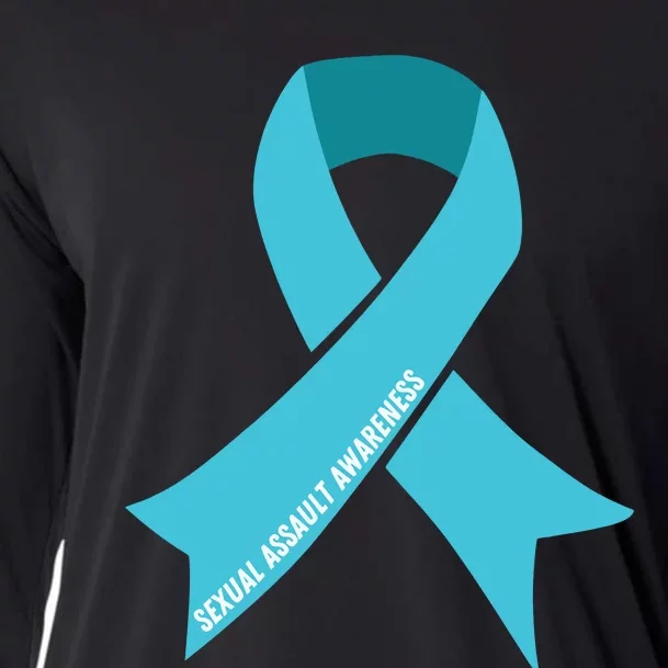 We Wear Teal Ribbon Sexual Assault Awareness Cooling Performance Long Sleeve Crew