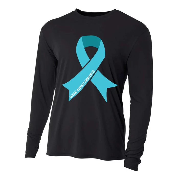 We Wear Teal Ribbon Sexual Assault Awareness Cooling Performance Long Sleeve Crew