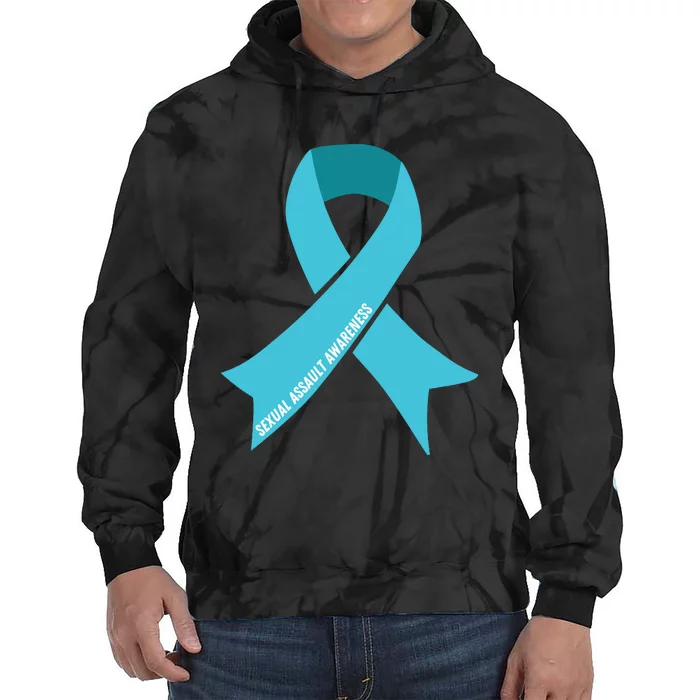 We Wear Teal Ribbon Sexual Assault Awareness Tie Dye Hoodie