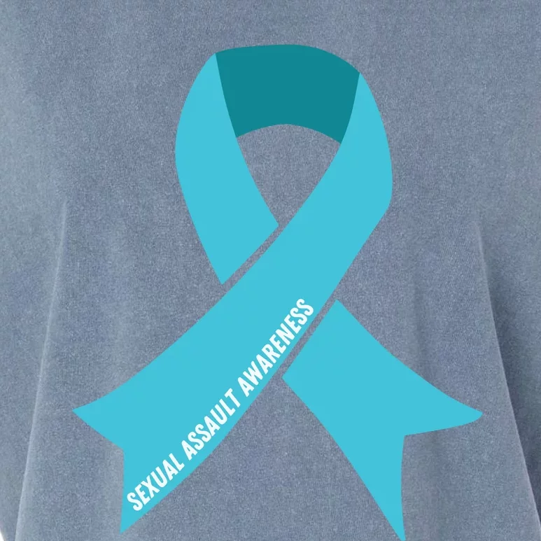 We Wear Teal Ribbon Sexual Assault Awareness Garment-Dyed Women's Muscle Tee