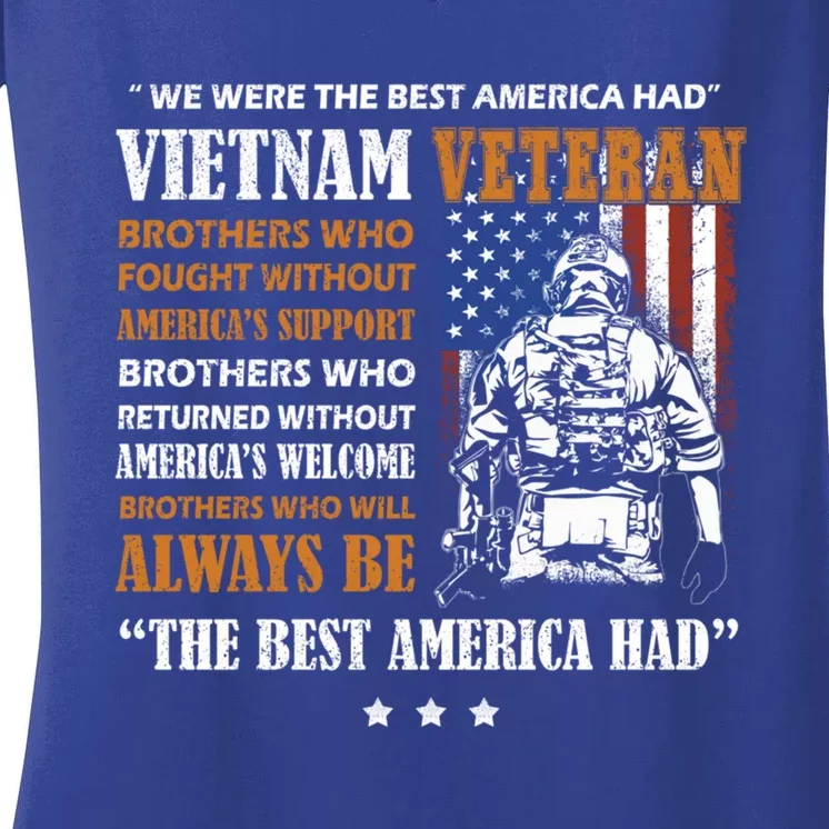 We Were The Best America Had Meaningful Gift Vietnam Veteran Army Funny Gift Women's V-Neck T-Shirt