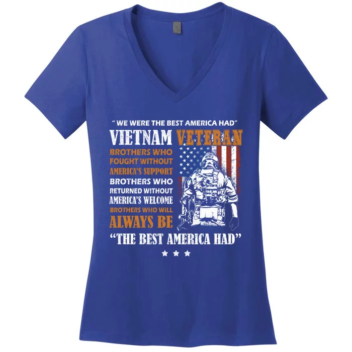 We Were The Best America Had Meaningful Gift Vietnam Veteran Army Funny Gift Women's V-Neck T-Shirt