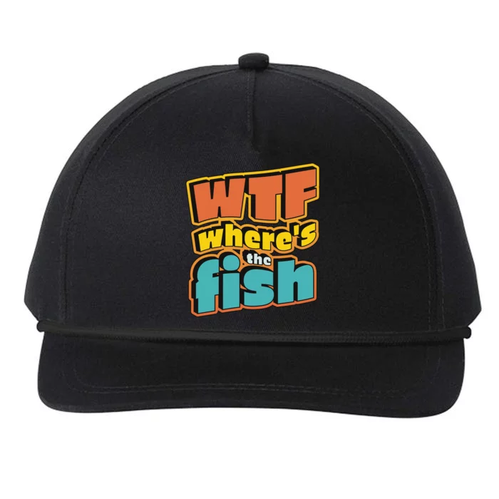 WTF Where's The Fish Funny Snapback Five-Panel Rope Hat