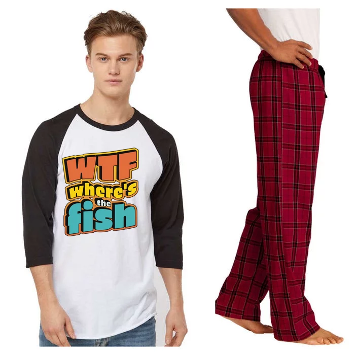 WTF Where's The Fish Funny Raglan Sleeve Pajama Set