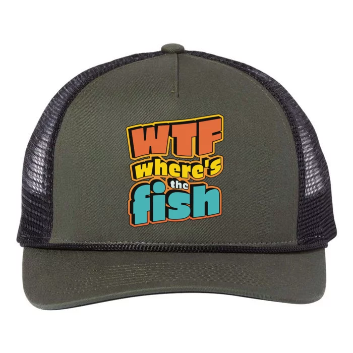 WTF Where's The Fish Funny Retro Rope Trucker Hat Cap