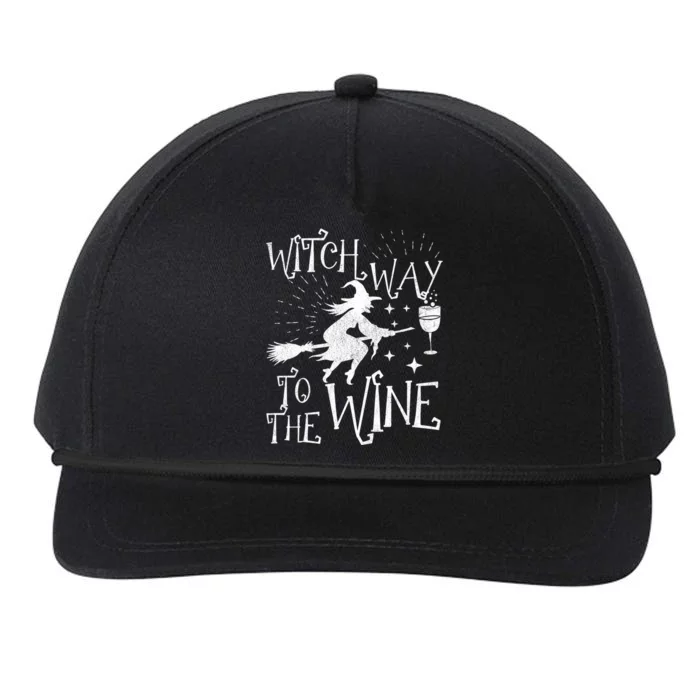 Witch Way To The Wine Witch Halloween Cool Gift Snapback Five-Panel Rope Hat