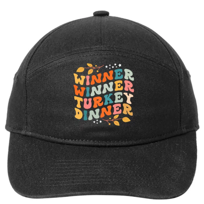 Winner Winner Turkey Dinner Retro Thanksgiving Fall Outfits 7-Panel Snapback Hat