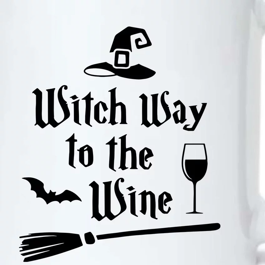 Witch Way To The Wine Funny Wine Drinking Gift Idea Black Color Changing Mug