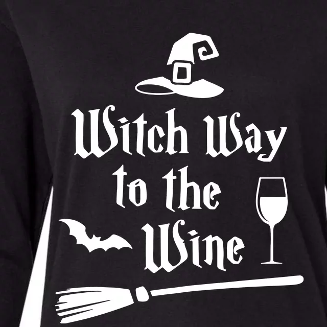 Witch Way To The Wine Funny Wine Drinking Gift Idea Womens Cotton Relaxed Long Sleeve T-Shirt