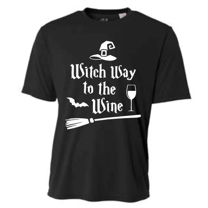 Witch Way To The Wine Funny Wine Drinking Gift Idea Cooling Performance Crew T-Shirt