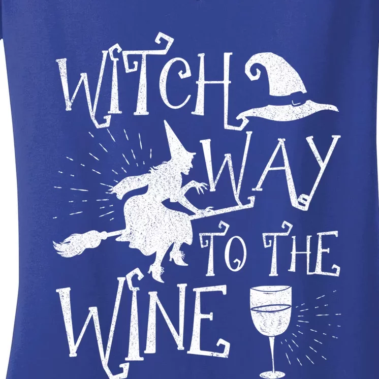 Witch Way To The Wine Witch Halloween Cute Gift Women's V-Neck T-Shirt