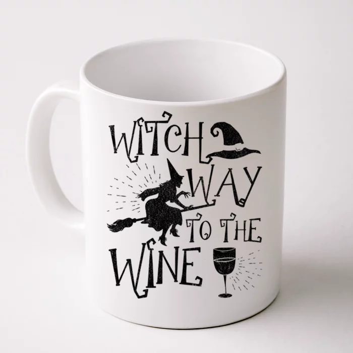 Witch Way To The Wine Witch Halloween Cute Gift Front & Back Coffee Mug