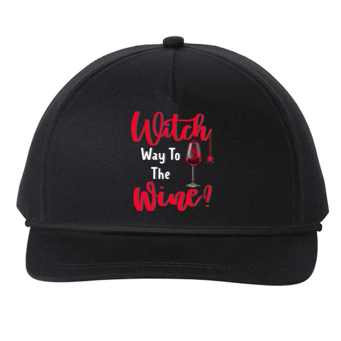 Witch Way To The Wine? Funny Halloween Party Ing Gift Snapback Five-Panel Rope Hat