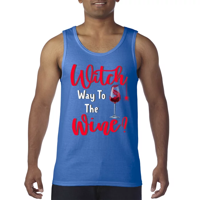 Witch Way To The Wine? Funny Halloween Party Ing Gift Tank Top