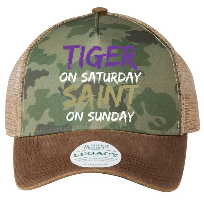 Weekend Warrior Tiger vs. Saint Legacy Tie Dye Trucker Hat