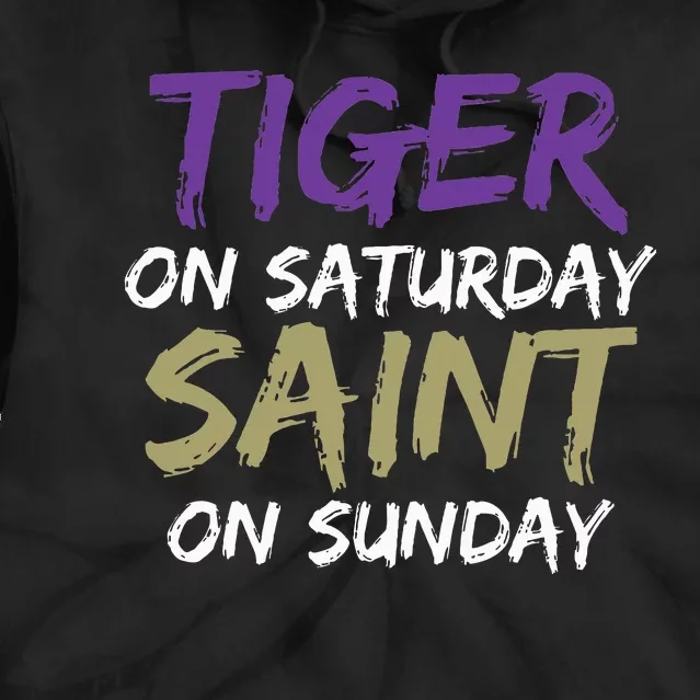 Weekend Warrior Tiger vs. Saint Tie Dye Hoodie