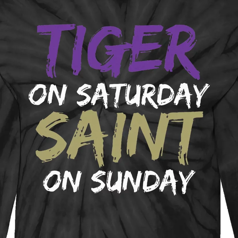 Weekend Warrior Tiger vs. Saint Tie-Dye Long Sleeve Shirt