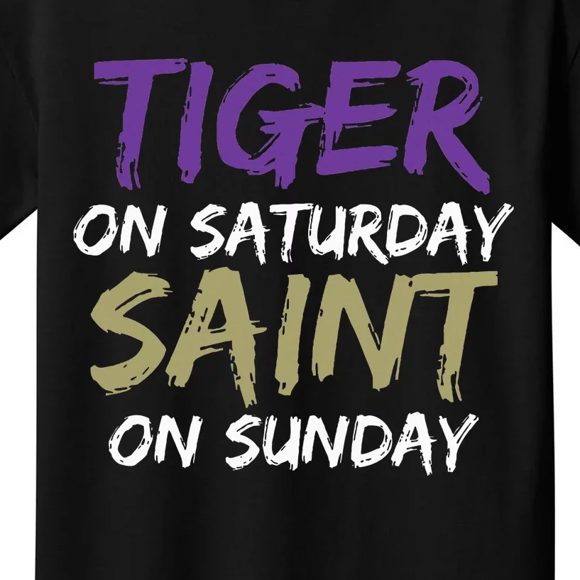 Weekend Warrior Tiger vs. Saint Kids T-Shirt