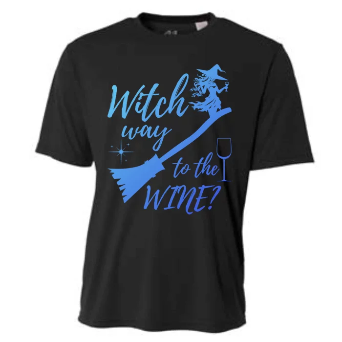 Witch Way To Wine Spooky Graphic Halloween Ing Graphic Meaningful Gift Cooling Performance Crew T-Shirt