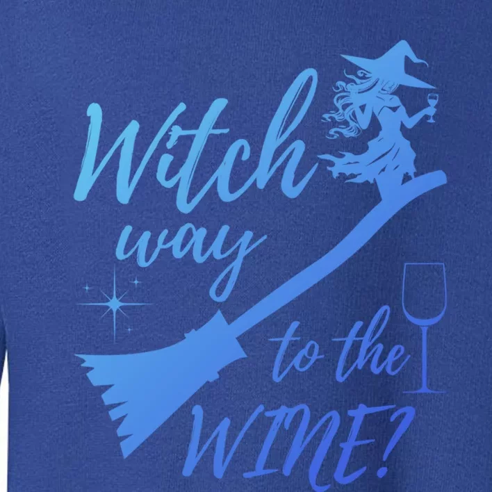 Witch Way To Wine Spooky Graphic Halloween Ing Graphic Meaningful Gift Toddler Sweatshirt