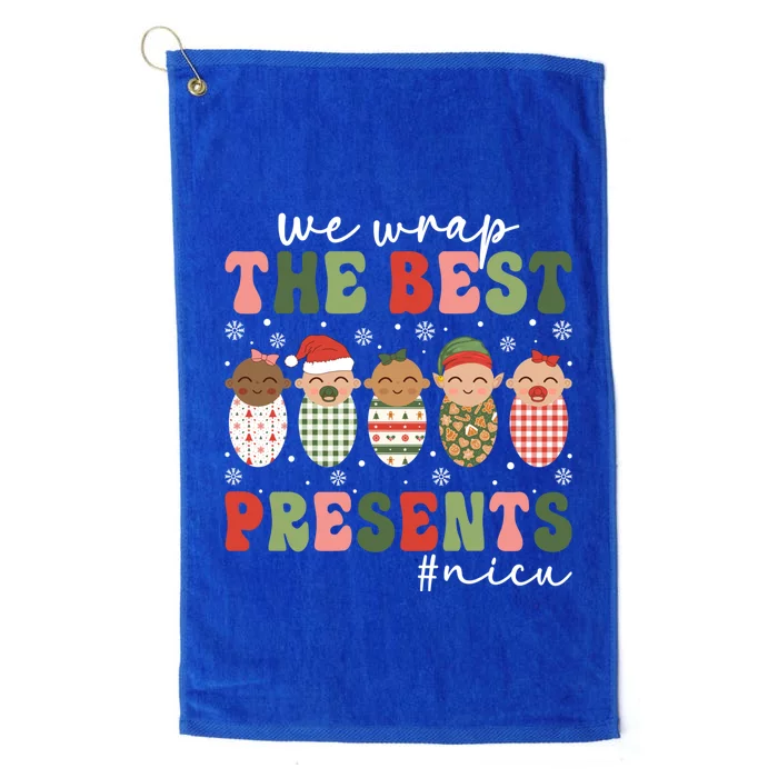 We Wrap The Best Presents Nicu Nurse Christmas Nurse Gift Platinum Collection Golf Towel