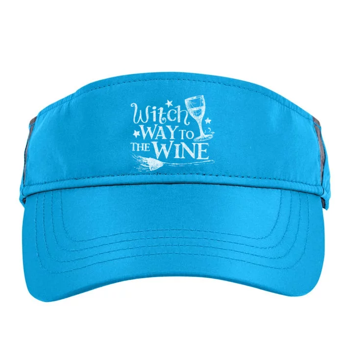 Witch Way To The Wine Broom Glass Of Wine Great Gift Adult Drive Performance Visor