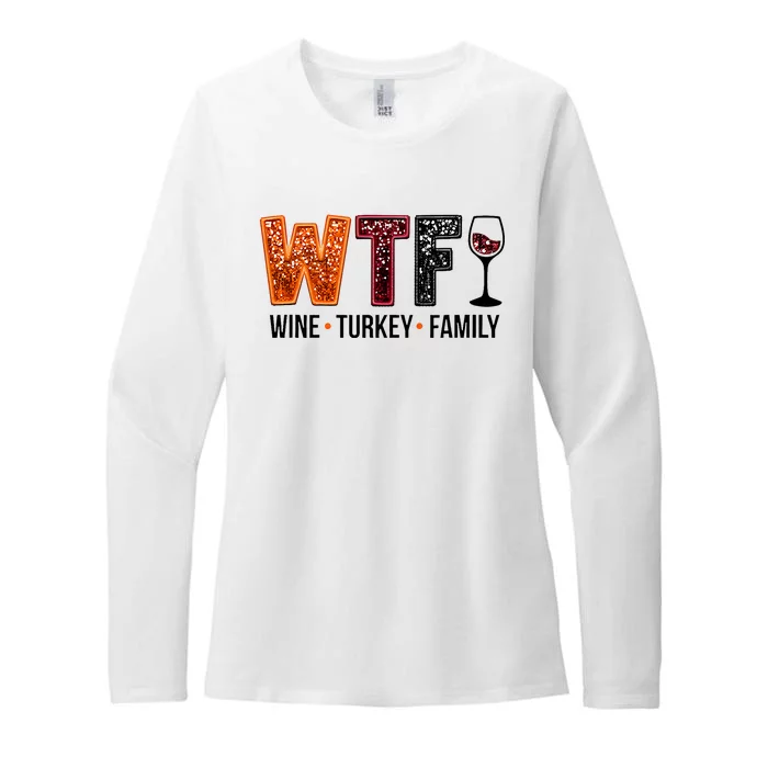 Wtf Wine Turkey Family Womens CVC Long Sleeve Shirt