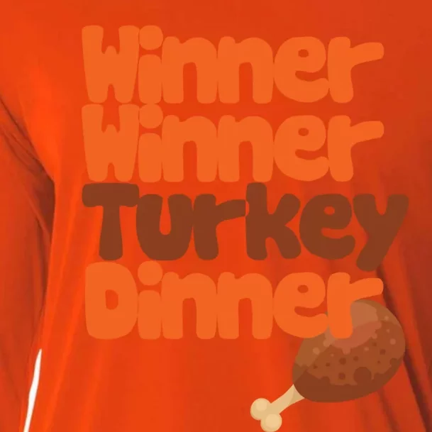 Winner Winner Turkey Dinner Funny Thanksgiving Gift Cooling Performance Long Sleeve Crew